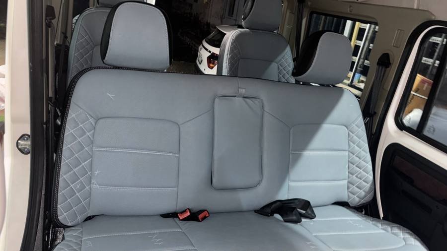 Grey rear bench seat cover